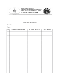 Contoh borang kehadiran mesyuarat (diedarkan kepada ajk semasa mesyuarat) 4. Contoh Senarai Kehadiran Mesyuarat Lertyi