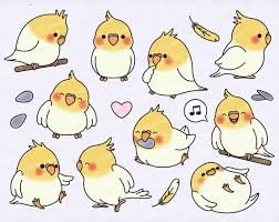 Premium Vector Clipart Kawaii Cockatiel Cute Cockatiel Etsy In 2020 Kawaii Clipart Cute Drawings Cute Art