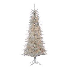 Decorating a silver tinsel christmas tree. Sterling 7 5 Ft Pre Lit Silver Tuscany Tinsel Christmas Tree 6036 75sl The Home Depot