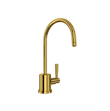 The unlacquered brass tub filler looks so pretty against the carrara marble. Rohl Holborn Unlacquered Brass The Majestic Bath