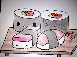Cute Sushi Drawing That I Made Doodles #sushi #cute #cute food #cute sushi #kawaii #traditional art #my art #art #japan #japanese food. cute sushi drawing that i made doodles
