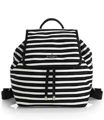 Black And White Striped Backpack Purse Kate Spade Striped Backpack Womens Backpack Bags Stylish Bag