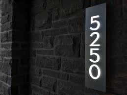 Custom Bespoke Led House Number Sign Vertical 4 Etsy In 2020 Led House Numbers Led House House Numbers