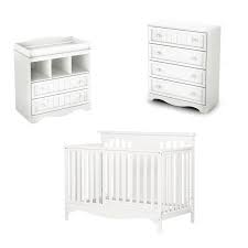3 Piece Nursery Crib Dresser And Changing Table Set In Pure White 2012282 Pkg