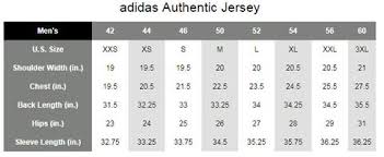 Adidas Jersey Size Charts