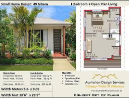 Browse our collection of different architectural styles & find the right plan for you. Small House Plan 49 Nikara 529 Sq Foot 49 2 M2 1 Bedroom Etsy