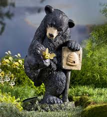 Ou Ll Love Our Solar Bear With Bee Garden Statue That Lights Up At Night Stage Him Anywhere Outdoors Where He Ll Soak Bee Garden Garden Statues Animal Statues