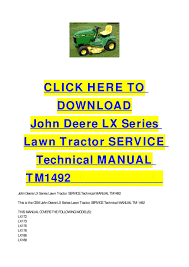 Amazon com lawn mower deck. John Deere Lx Series Lawn Tractor Service Technical Manual Tm1492 By Cycle Soft Issuu