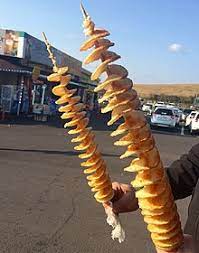 Insert a wooden skewer into the bottom of each potato and gently push it all the way through the top. Tornado Potato Wikipedia