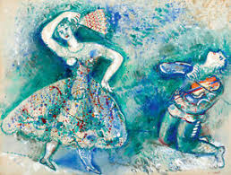 Vintage French Art Mark Shagal CANVAS PRINT La Dance painting ...