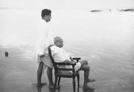 South - Gandhi with his son Devdas at Juhu Beach in Bombay, India. Photo: Alamy Full gallery: https://sc.mp/2nqDr9y | Facebook