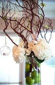 Alternative Apples Branches Candles Centerpieces Dutch Hydrangea Green Maroon Shabby C Wedding Inspiration Fall Fall Wedding Centerpieces Apple Wedding