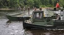 Marines Build 1,000 Foot Bridge with Improvised Ribbon Bridges