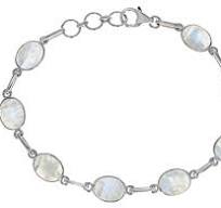 White Rainbow Moonstone Rhodium Over Sterling Silver Bracelet