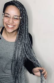 Black And Blonde Ombre Knotless Braids Knotless Grey Braids Box Braids Braids Knotless
