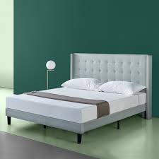 This upholstered wingback headboard gives any bedroom a modern and contemporary look. Zinus Kendra 51 Upholstered Wingback Platform Bed Sage Grey King Walmart Com Walmart Com