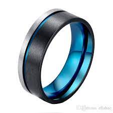 8mm Black Ring For Mens Wedding Band Blue Plated Custom Tungsten Alliance Rin Three Stone Engagement Rings Tsavorite Engagement Ring Engagement Ring White Gold