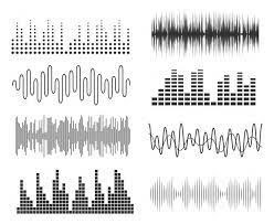 Premium Vector Set Of Sound Music Waves Audio Technology Musical Pulse Or Sound Charts Music Waveform Equalizer Music Waves Waves Audio Electronic Music Poster