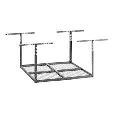 Gladiator Gearloft 48 In W X 23 37 In H X 48 In L Overhead Garage Storage Rack In Hammered Granite Gals44m2kg The Home Depot In 2020 Garage Storage Racks Overhead Garage Storage Ceiling Storage Rack