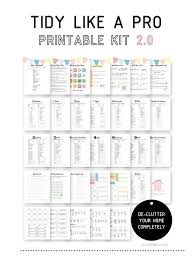 Tidy Like A Pro Printable Kit Konmari Supplement Declutter Etsy Cleaning Hacks Clean House Tidying
