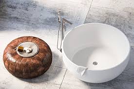 Explore plumbing plus's range of other bathroom products which includes numerous bathtub spouts, mixers and taps to complement. Maykke Vale 53 Modern Round Acrylic Freestanding Bathtub Import It All