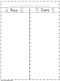 t chart pros and cons worksheets