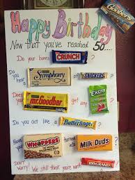 Birthday Poster Board Ideas Simple Extra Large 50th Birthday Card With Removable Candy Bars 50th Birthday Funny Mom Birthday Crafts 50th Birthday