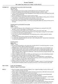 An effective pest control program is critical to supplying safe food to your customers and pest control is a component of most prerequisite programs that support haccp plans and it's for example, the indian meal moth is associated with dry goods such as cocoa, whereas fruit processors. Food Safety Resume Samples Velvet Jobs