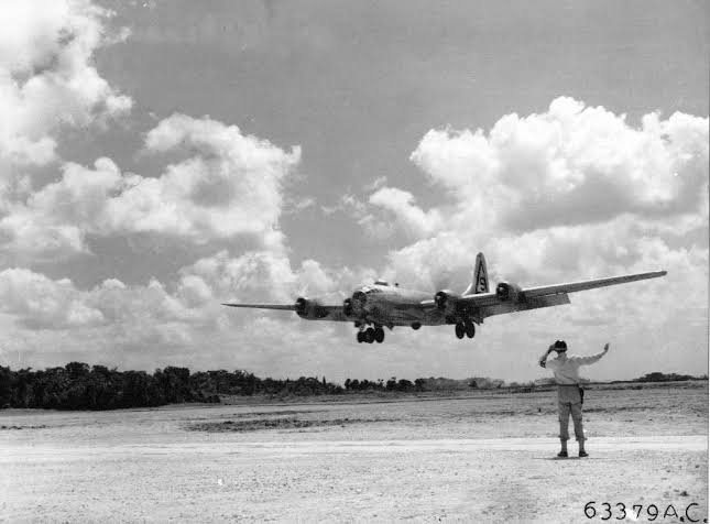 Image result for B-29 approaching Tinian"