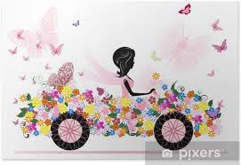 Somos o sistema perfeito para você criar e gerenciar suas rifas e seus participantes reservarem seus números de forma rápida e prática. Poster Madchen Auf Einem Romantischen Blumen Auto Pixers Wir Leben Um Zu Verandern