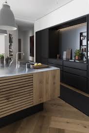 Kitchen Island With Wood Slats Dinesen Wood Floor Black Backsplash Denmark Garde Hvalsoe Modern Kitchen Design Contemporary Kitchen Home Decor Kitchen