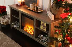 Christmas Decor Featuring Walker Edison S Fireplace Tv Stand Fireplace Christmastree Fireplace Tv Stand Fireplace Tv Stand Decor Christmas Fireplace Decor