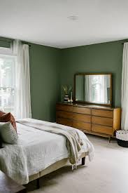 Sage green painted bedroom furniture. Our Sage Green Guest Bedroom With Midcentury Furniture Miranda Schroeder