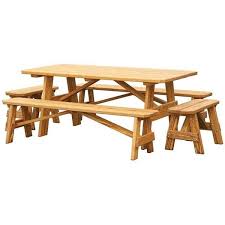 Amish Pine Outdoor Picnic Table Set With Benches 638 Liked On Polyvore Featuring Home Outdoor Dining Table Outdoor Picnic Tables Outdoor Tables And Chairs