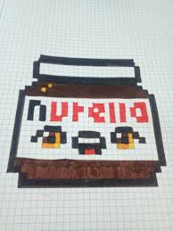 Nutella Pixel Art By Giulia Kawaii Dessin Kawaii Coloriage Pixel Pixel Art