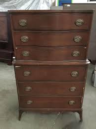 Buy top selling products like manhattan comfort joy tall dresser in off white and manhattan comfort essence tall dresser in white. Lot Vintage Mahogany White Furniture 6 Drawer 40 S Tall Boy Dresser As Is