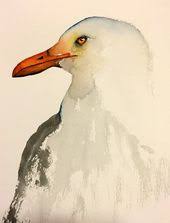 Birds Of Southern Illinois My Original Watercolor Bird Painting Father Seagull I Love To Make Bird Art I Painted Him From A Photo I Took At The L Watercolor Bird Birds Painting Bird Art
