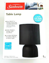 Sunbeam Table Lamp Fabric Shade With Metal Base Black Sunbeam Modern Fabric Shades Metal Base Table Lamp