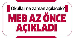 Bilim kurulu risklidir dediği sürece okulları açamayız dedi. Son Dakika Okullar Ne Zaman Acilacak Meb Den Aciklama Geldi Takvim