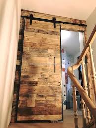 Wooden Pallet Door Is Made With The Old Wood Pallets That Look So Fabulous And The Biggest Specialty O Wood Pallet Wall Art Wood Pallets Sliding Bathroom Doors