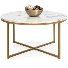 Best Choice Products 36in Faux Marble Modern Living Room Round Accent Side Coffee Table W Metal Frame White Bronze Gold Walmart Com In 2020 Living Room Coffee Table Living Room Table Coffee Table