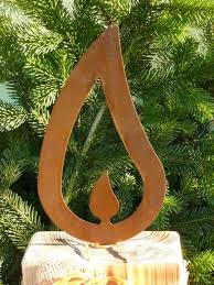 Edelrost Flamme Kerze Weihnachten Advent Rost Eisen Metall Gartendeko Edelrost Kerzen Garten Deko