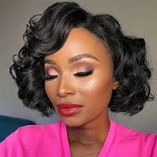 kadınlara yönelik 1 adet kıvırcık bob peruk %150