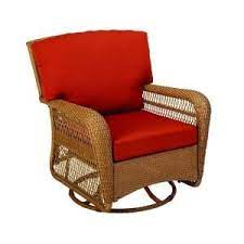 Charlottetown Natural All Weather Wicker Patio Swivel Rocker With Quarry Red Cushions 65 909556 44 At The Hom Patio Furniture Chairs Rocker Chairs Red Cushions
