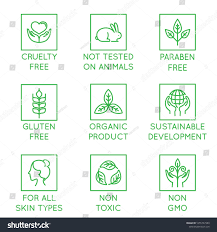 Vector Set Of Design Elements Logo Design Template Icons And Badges For Natural And Organic Cosmetics Paraben Free Products Logo Design Template Logo Design