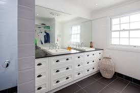 A cottage coastal feel is achieved by the white painted wooden walls. Hampton Style Interior Design Beach Style Bathroom Brisbane By Baahouse Baastudio Pty Ltd Houzz Au