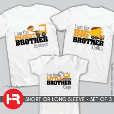 Dump Truck Biggest Brother Shirt Dumptruck Big Brother Shirt Little Brother Shirt Or Bodysuit 3 Personalized Construction Shirts