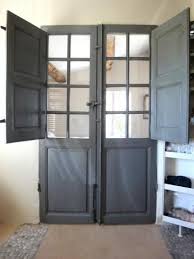 French Door With Folding Shutters Decorative Door Between Bedroom And Bathroom Interior Doors Portes Antiques French Doors Doors Interior Shutters Inside