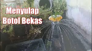 Untuk memberikan nuansa alami, anda bisa menggunakan material yang alami seperti bilah bambu. Air Mancur Kolam Ikan Dari Botol Bekas Youtube