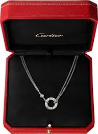 Love Necklace 2 Diamonds White Gold Diamonds Love Necklace Trinity Necklace Yellow Gold Jewelry